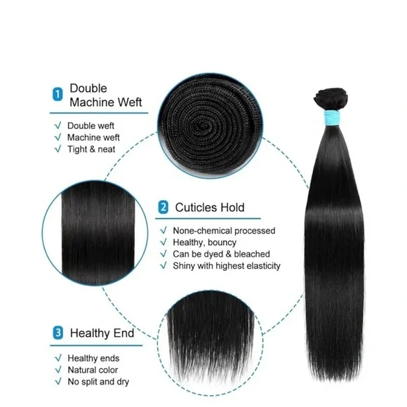 14 Inch Brazilian Human Hair  Unprocessed Natural Straight black Hair Bu… - Picture 10 of 10